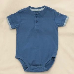 OshKosh B’gosh Baby Boy Layered Button Down Short Sleeve Bodysuit Size 12 Months